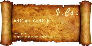 Végh Csák névjegykártya